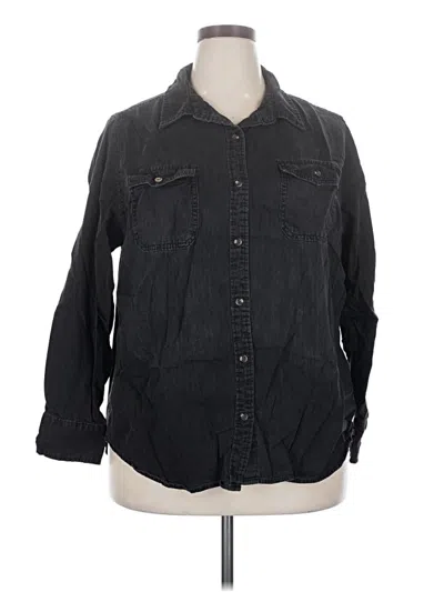 Pre-owned Universal Thread 3/4 Sleeve Button Down Shirt In Black