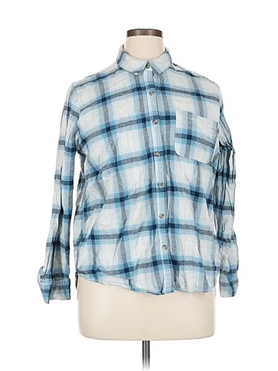 Pre-owned Universal Thread 3/4 Sleeve Button Down Shirt In Blue