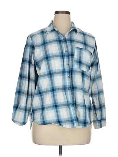 Pre-owned Universal Thread 3/4 Sleeve Button Down Shirt In Blue