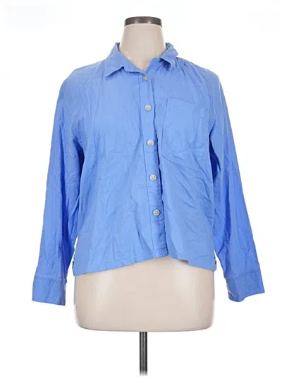 Pre-owned Universal Thread 3/4 Sleeve Button Down Shirt In Blue