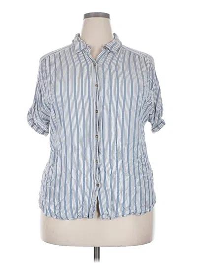 Pre-owned Universal Thread 3/4 Sleeve Button Down Shirt In Blue