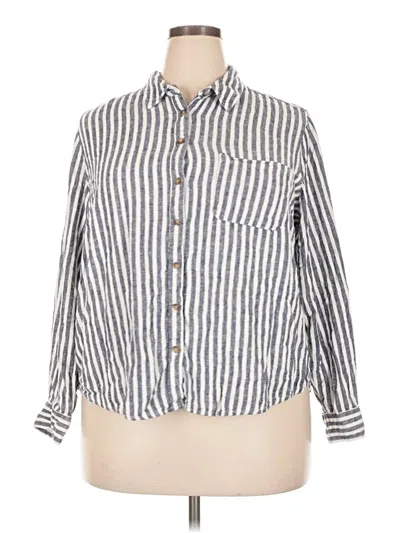 Pre-owned Universal Thread 3/4 Sleeve Button Down Shirt In Blue