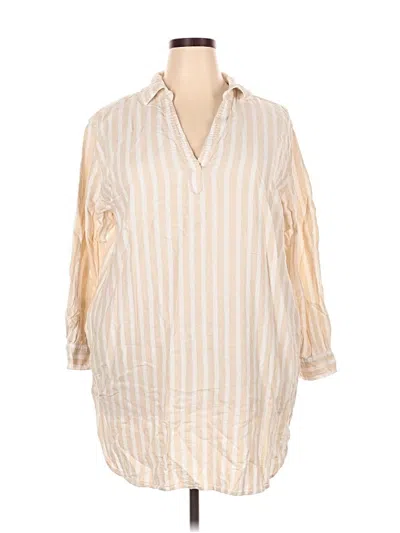 Pre-owned Universal Thread 3/4 Sleeve Button Down Shirt In Brown