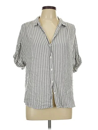 Pre-owned Universal Thread 3/4 Sleeve Button Down Shirt In Gray