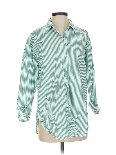 Pre-owned Universal Thread 3/4 Sleeve Button Down Shirt In Green