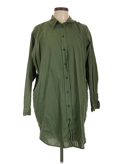 Pre-owned Universal Thread 3/4 Sleeve Button Down Shirt In Green