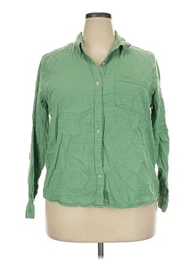 Pre-owned Universal Thread 3/4 Sleeve Button Down Shirt In Green