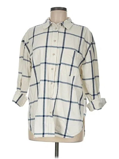 Pre-owned Universal Thread 3/4 Sleeve Button Down Shirt In Ivory