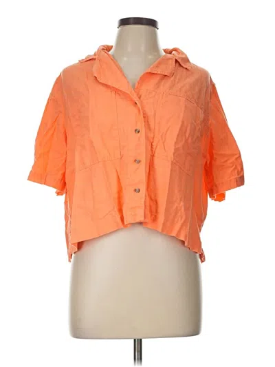 Pre-owned Universal Thread 3/4 Sleeve Button Down Shirt In Orange