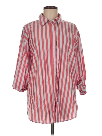 Pre-owned Universal Thread 3/4 Sleeve Button Down Shirt In Red