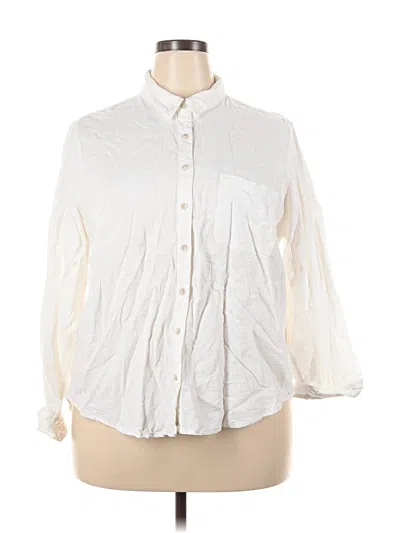 Pre-owned Universal Thread 3/4 Sleeve Button Down Shirt In White