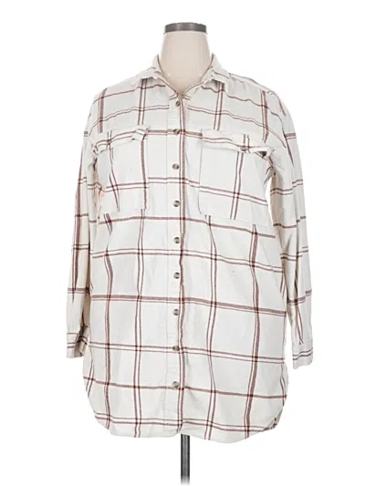 Pre-owned Universal Thread 3/4 Sleeve Button Down Shirt In White
