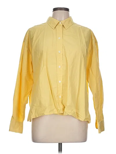 Pre-owned Universal Thread 3/4 Sleeve Button Down Shirt In Yellow