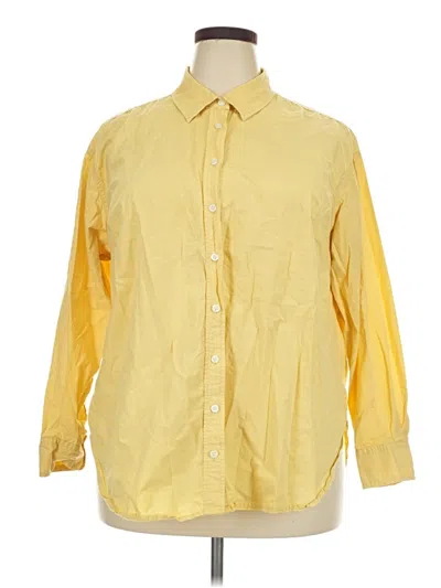 Pre-owned Universal Thread 3/4 Sleeve Button Down Shirt In Yellow
