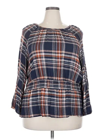 Pre-owned Universal Thread 3/4 Sleeve T-shirt In Blue