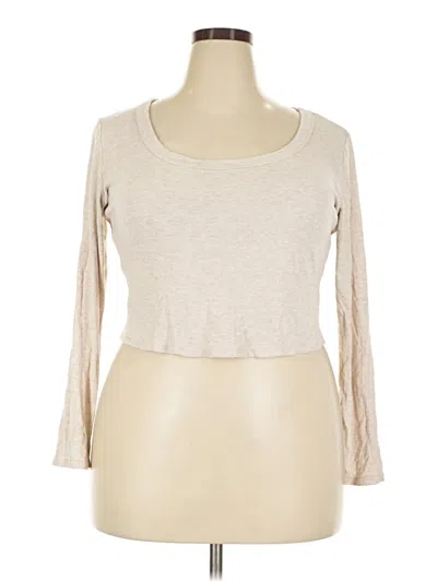 Pre-owned Universal Thread 3/4 Sleeve T-shirt In Tan