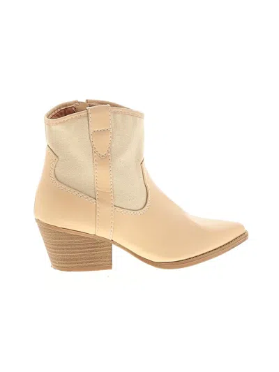 Pre-owned Universal Thread Ankle Boots In Tan