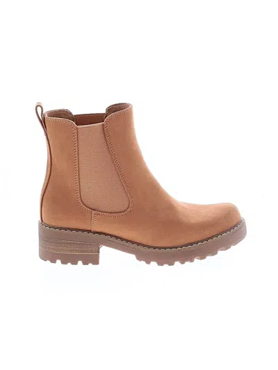 Pre-owned Universal Thread Ankle Boots In Tan