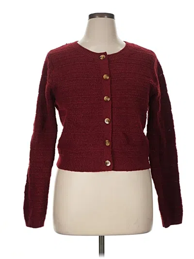 Pre-owned Universal Thread Cardigan Sweater In Burgundy