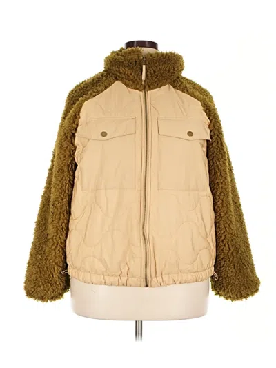 Pre-owned Universal Thread Faux Fur Jacket In Gold