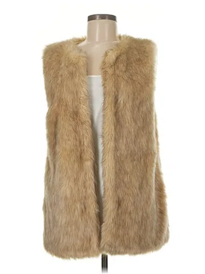 Pre-owned Universal Thread Faux Fur Vest In Gold
