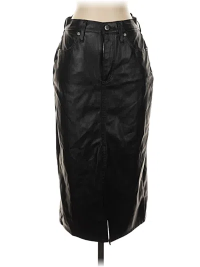 Pre-owned Universal Thread Faux Leather Skirt In Black