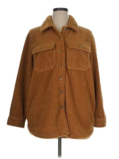 Pre-owned Universal Thread Fleece Jacket In Brown