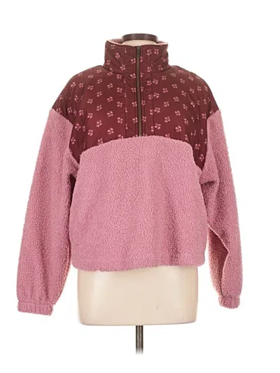 Pre-owned Universal Thread Fleece Jacket In Burgundy