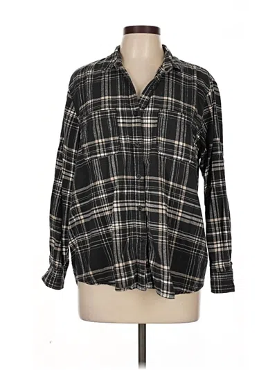 Pre-owned Universal Thread Long Sleeve Blouse In Black