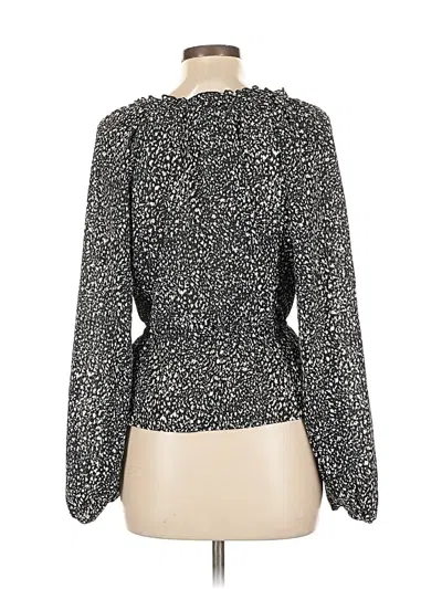 Pre-owned Universal Thread Long Sleeve Blouse In Black