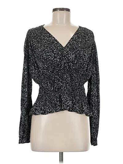 Pre-owned Universal Thread Long Sleeve Blouse In Black