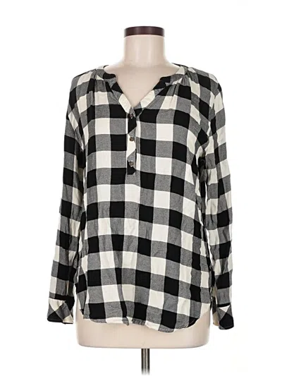 Pre-owned Universal Thread Long Sleeve Blouse In Black