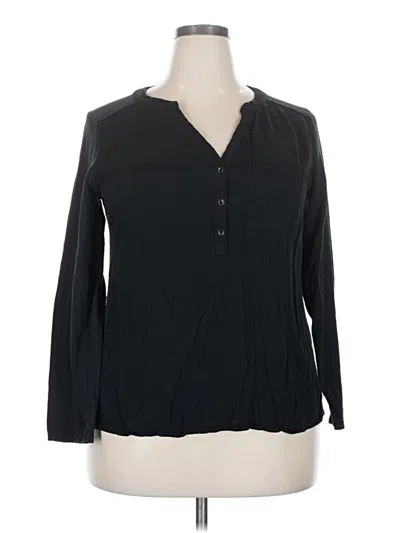 Pre-owned Universal Thread Long Sleeve Blouse In Black