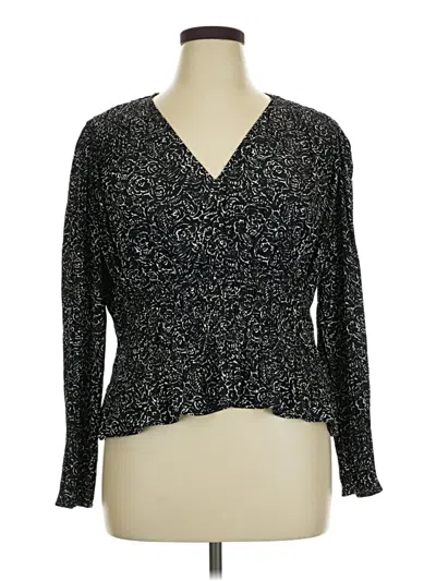 Pre-owned Universal Thread Long Sleeve Blouse In Black