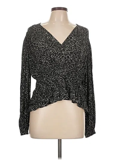 Pre-owned Universal Thread Long Sleeve Blouse In Black