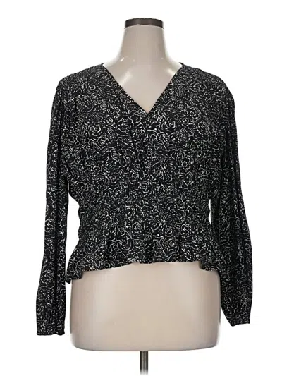 Pre-owned Universal Thread Long Sleeve Blouse In Black