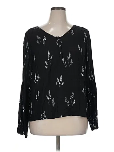 Pre-owned Universal Thread Long Sleeve Blouse In Black