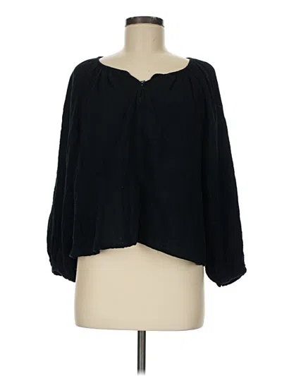 Pre-owned Universal Thread Long Sleeve Blouse In Black