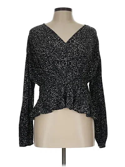 Pre-owned Universal Thread Long Sleeve Blouse In Black