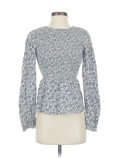 Pre-owned Universal Thread Long Sleeve Blouse In Blue