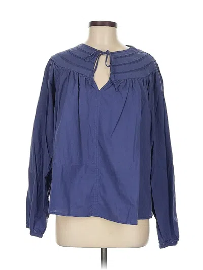Pre-owned Universal Thread Long Sleeve Blouse In Blue
