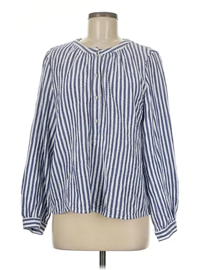 Pre-owned Universal Thread Long Sleeve Blouse In Blue