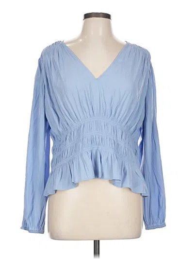 Pre-owned Universal Thread Long Sleeve Blouse In Blue