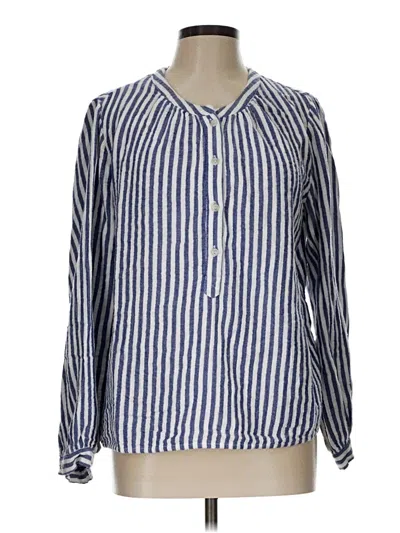 Pre-owned Universal Thread Long Sleeve Blouse In Blue