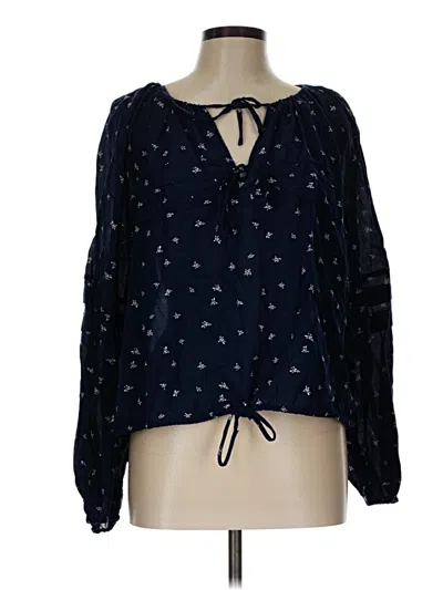 Pre-owned Universal Thread Long Sleeve Blouse In Blue
