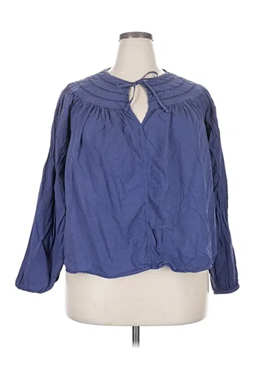 Pre-owned Universal Thread Long Sleeve Blouse In Blue