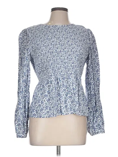 Pre-owned Universal Thread Long Sleeve Blouse In Blue