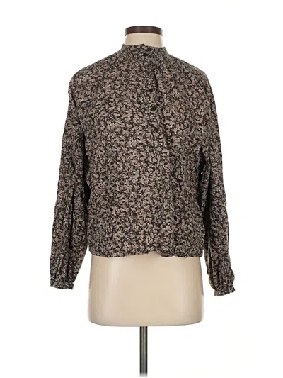 Pre-owned Universal Thread Long Sleeve Blouse In Brown