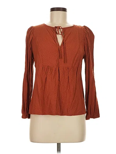 Pre-owned Universal Thread Long Sleeve Blouse In Brown