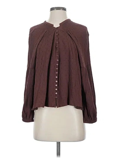 Pre-owned Universal Thread Long Sleeve Blouse In Brown